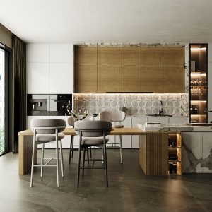 realistic 3d kitchen render
